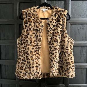 Faux Leopard Vest